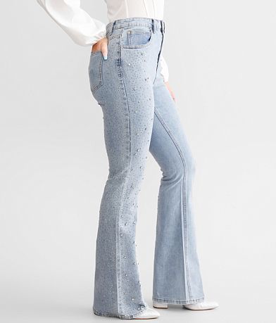 Blue B Ultra High Rise Rhinestone Flare Stretch Jean full right side view
