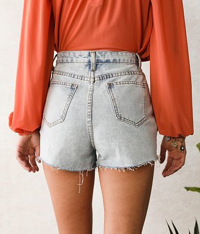 Blue B Ultra High Rise Rhinestone Fringe Short BACK