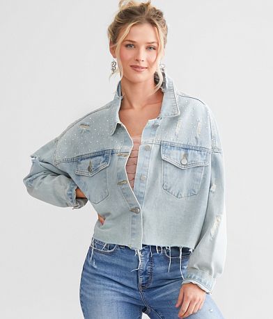 Free people bedford outlet cotton cropped denim jacket