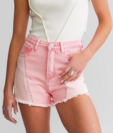 Blue B Rhinestone Ultra High Rise Short front view