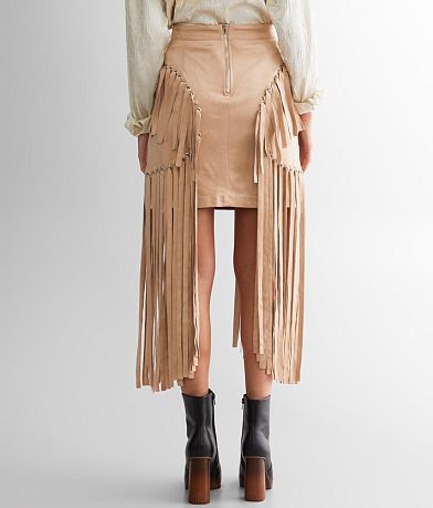 Blue B Eyelet Fringe Mini Skirt BACK
