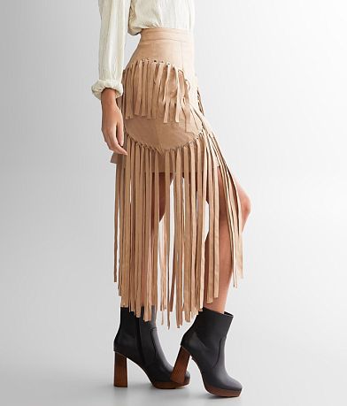 Blue B Eyelet Fringe Mini Skirt FULL_RIGHT_SIDE