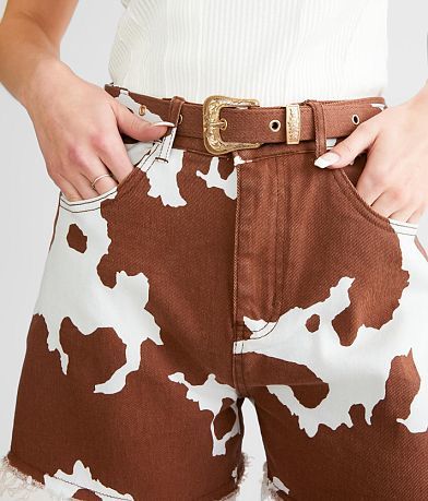 Sterling &amp; Stitch Cow Print Short MISC_DETAIL_1
