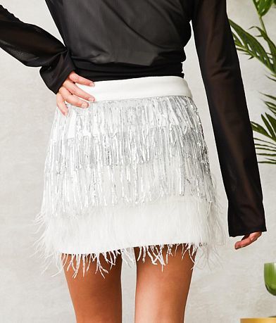Blue B Faux Suede Mini Skirt back view