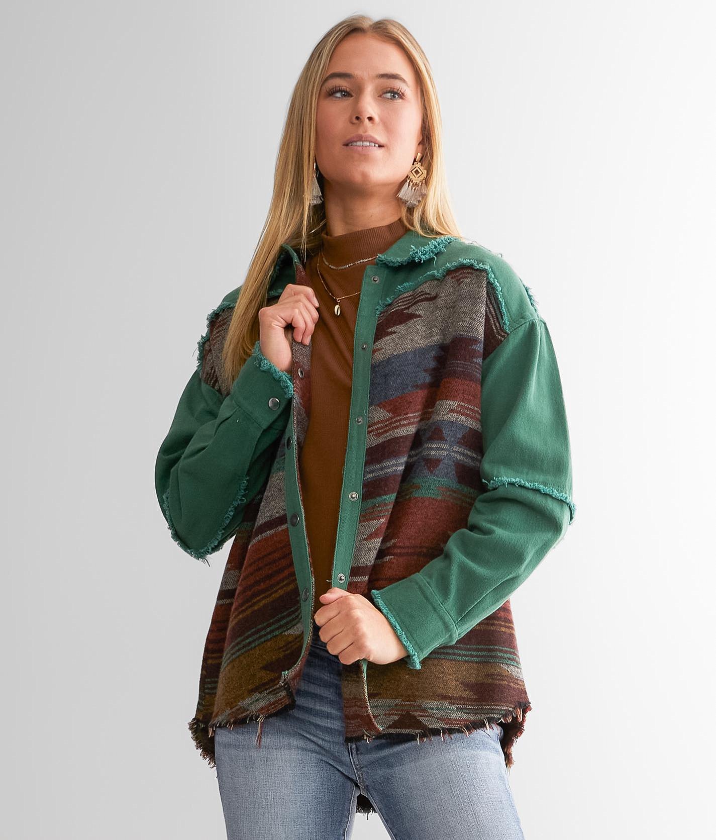 Blue B Aztec Print Jacket - Women's Coats/Jackets In Green | Buckle