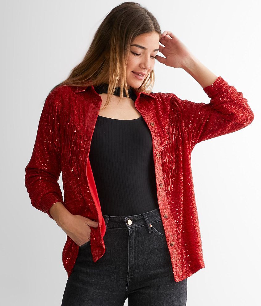 Red sequin sales jacket womens