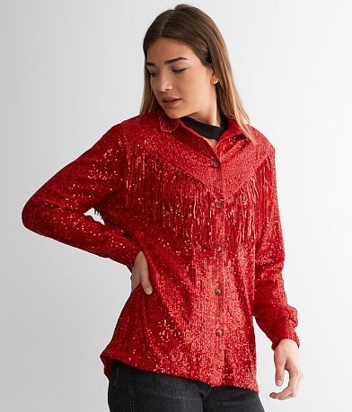 Blue B Sequin Fringe Jacket FULL_RIGHT_SIDE