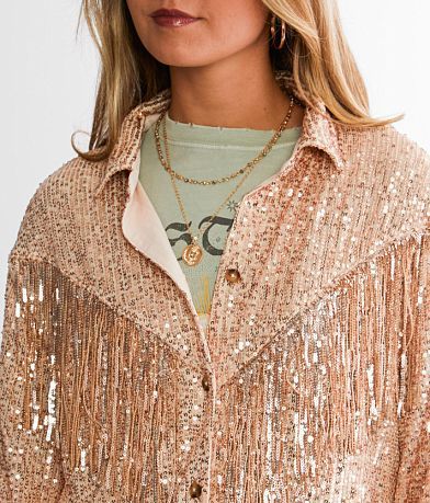 Blue B Sequin Fringe Jacket misc detail 2 view
