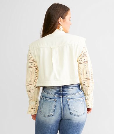 Blue B Cropped Twill Shacket BACK