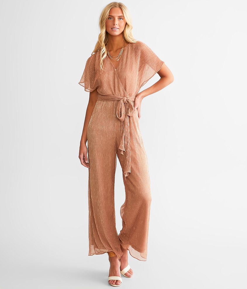 Gold best sale pleated jumpsuit