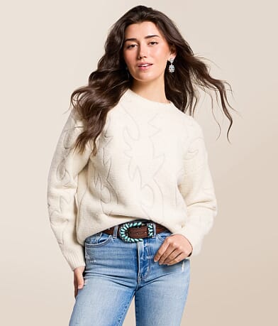 Blue B Western Stitch Sweater front view