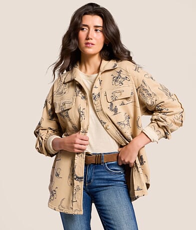 Blue B Western Shacket front view