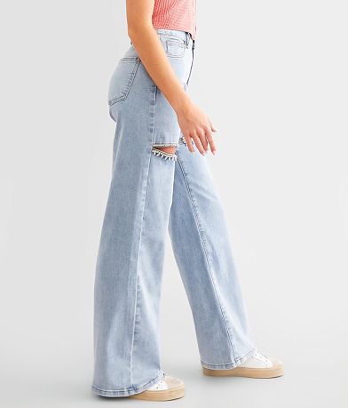 Blue B Ultra High Rise Wide Leg Rhinestone Stretch Jean FULL_RIGHT_SIDE