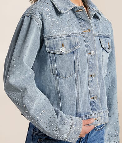 Blue B Rhinestone Studded Denim Jacket misc detail 1 view