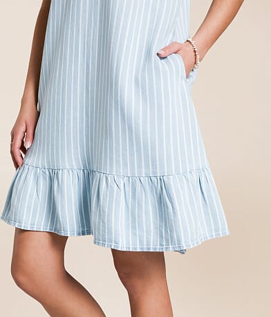 Blu Pepper Striped Chambray Dress misc detail 1 view