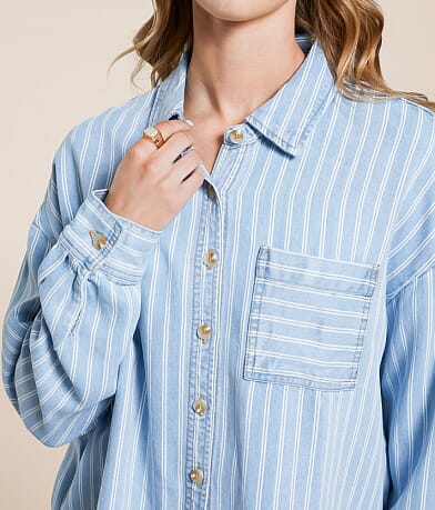 Blu Pepper Striped Chambray Shirt MISC_DETAIL_1