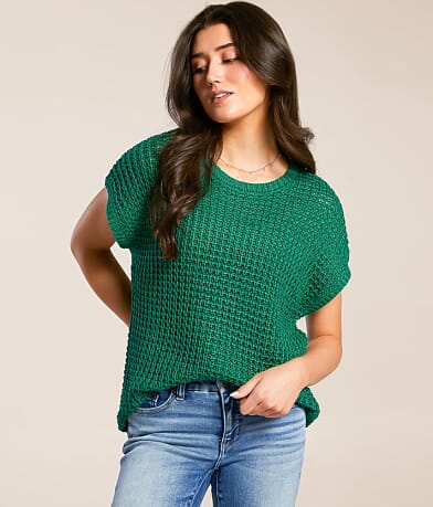 Blu Pepper Back Tie Sweater front view