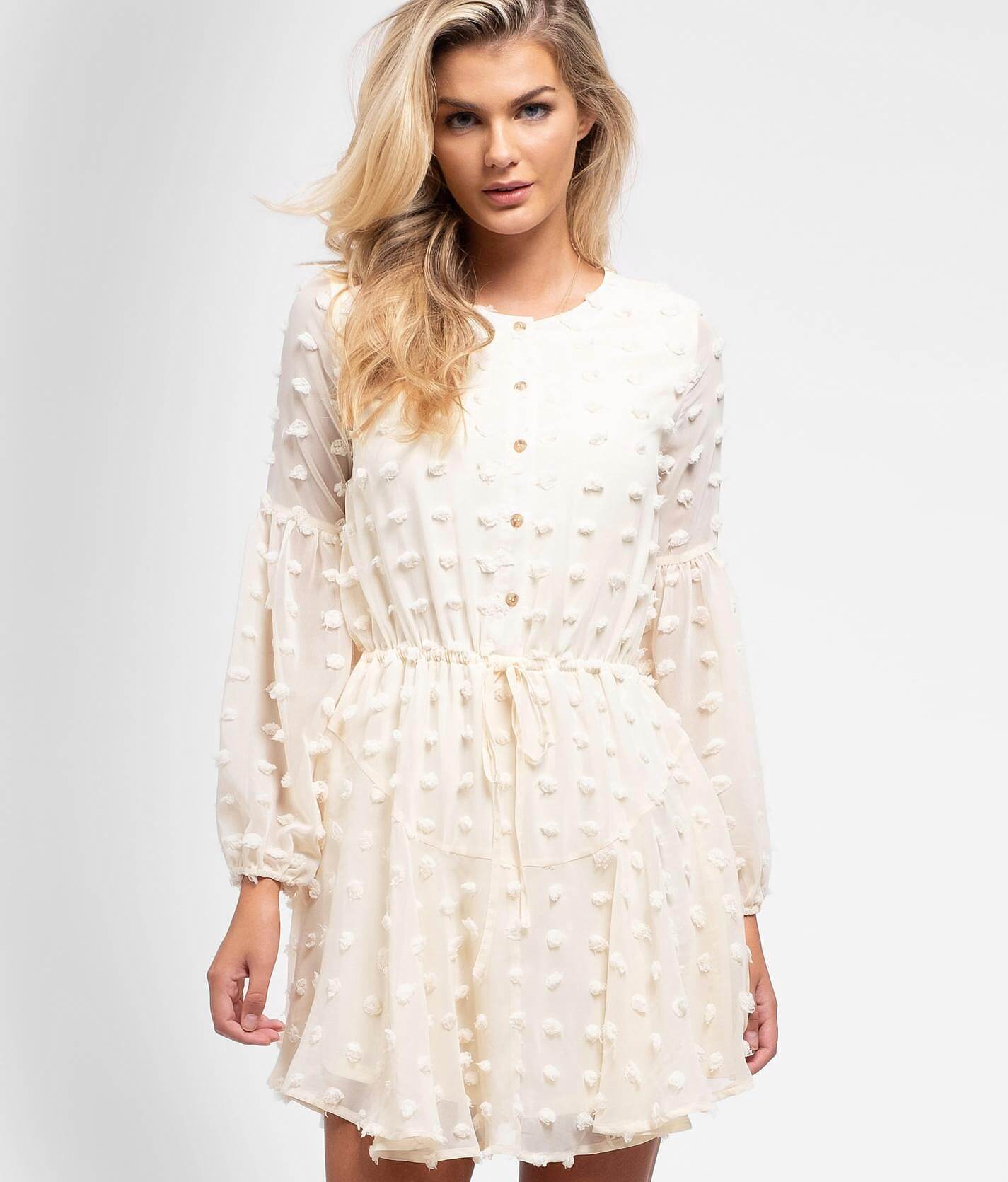 white swiss dot dress