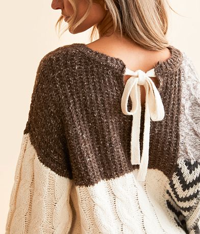 Blu Pepper Keyhole Back Tie Sweater MISC_DETAIL_1