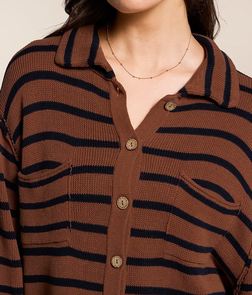 Striped Cardigan Sweater