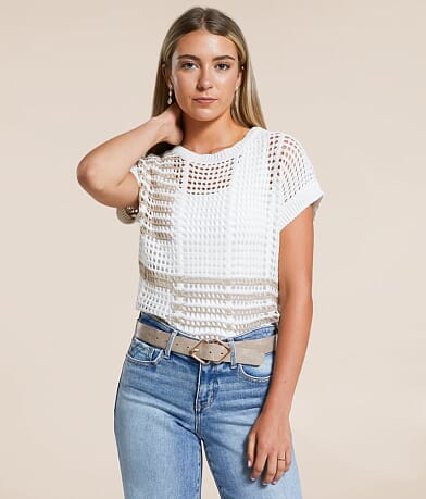Blu Pepper Striped Sweater front view