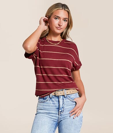 Blu Pepper Striped Top front view