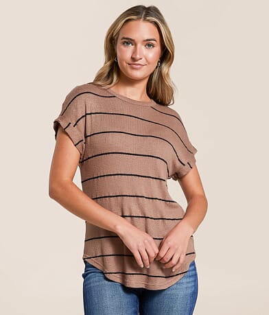 Blu Pepper Striped Top front view
