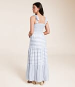 blu pepper maxi dress Blu Pepper Smocked Denim Patchwork Tiered Maxi Dress main image 1