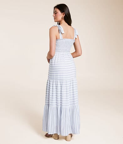 Blu Pepper Striped Maxi Dress back view