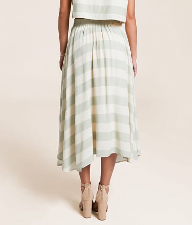 Blu Pepper Striped Midi Skirt back view