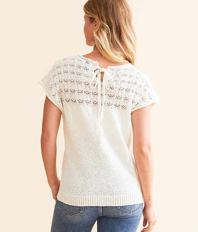 Daytrip Pointelle Back Tie Sweater BACK