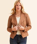 Blu Pepper Faux Suede Jacket - Women's Coats & Jackets in