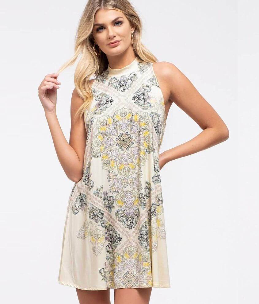 Blu Pepper Paisley Tunic Tank Top Women's Tank Tops in Natural Multi