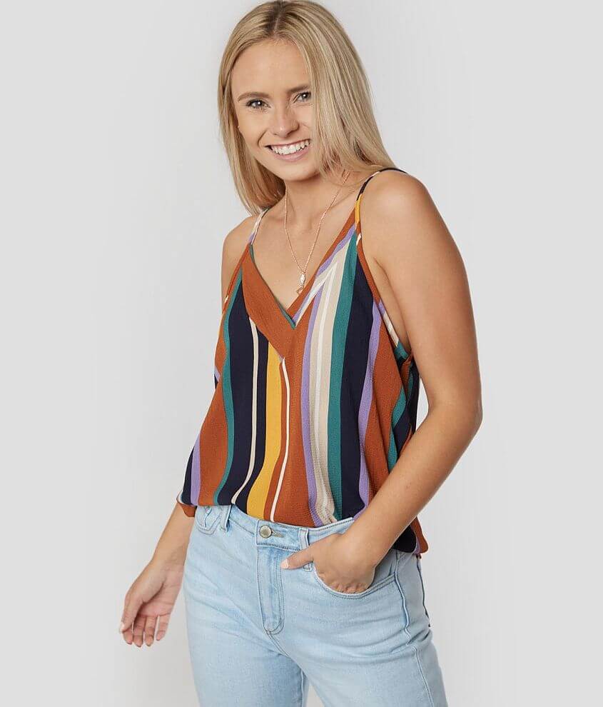 80956 Girl striped tank top with print