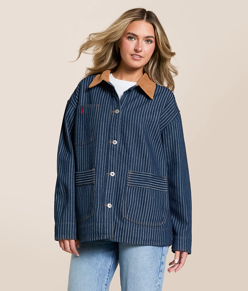 Striped Denim Barn Jacket