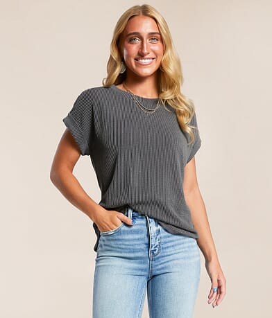 J.O.A Textured Top front view
