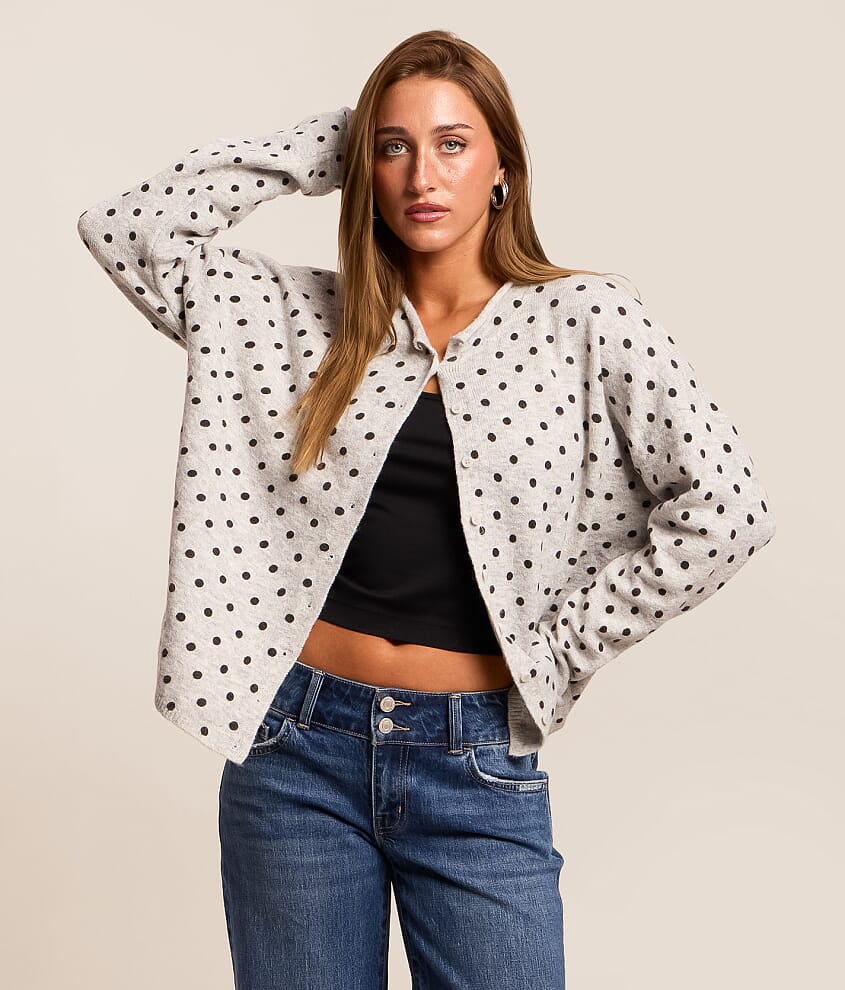 Mini Polka Dot Cardigan Sweater