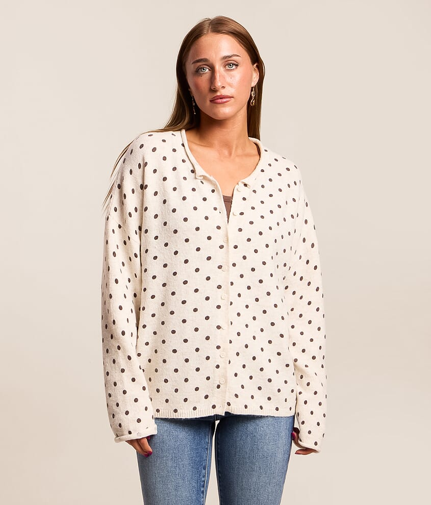 Mini Polka Dot Cardigan Sweater - thumbnail 6