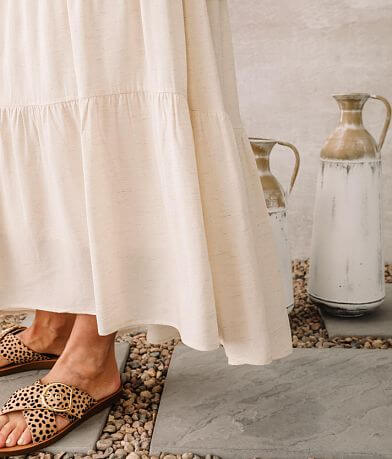 Moon River High Low Tiered Maxi Skirt misc detail 2 view