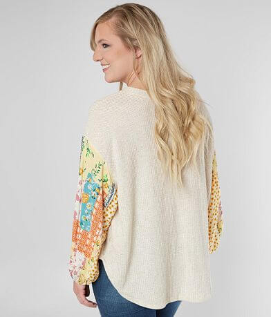 perch Waffle Knit Top - Plus Size Only BACK