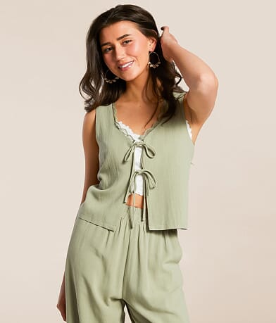 Willow & Root Front Tie Tank Top front view