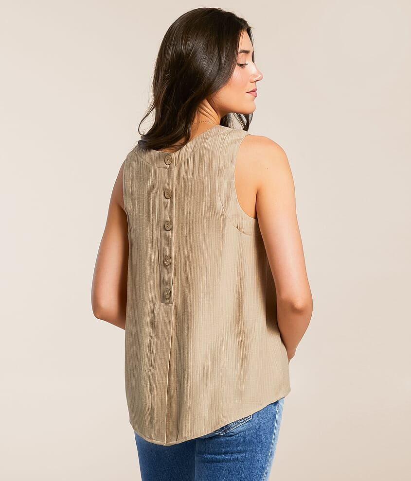 Back Button Tank Top