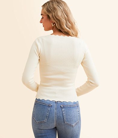 The Workshop Scallop Trim Top back view