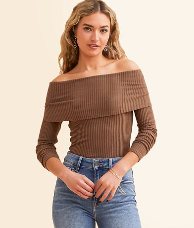 The Workshop Off The Shoulder Top front view