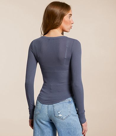 The Workshop Ribbed Henley back view