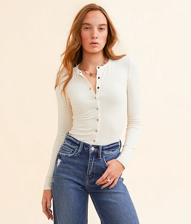 The Workshop Snap Down Cropped Top front view