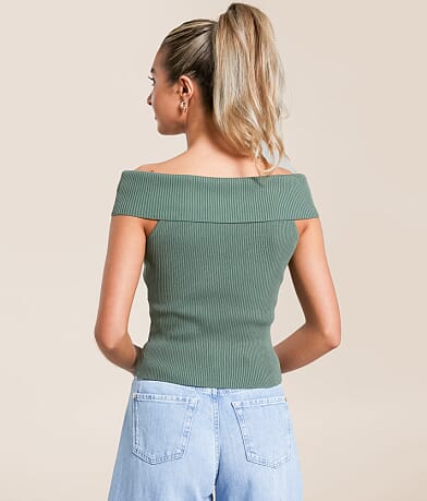 The Workshop Foldover Off The Shoulder Top back view