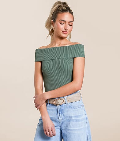 The Workshop Foldover Off The Shoulder Top full right side view