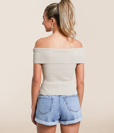 The Workshop Foldover Off The Shoulder Top back view