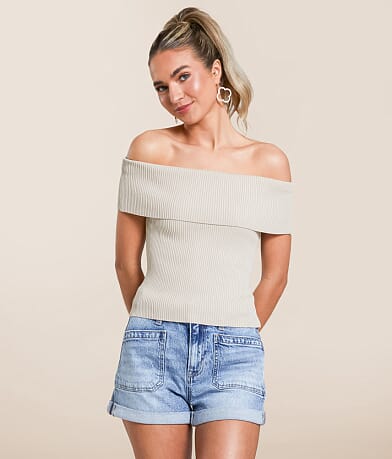 The Workshop Foldover Off The Shoulder Top full right side view